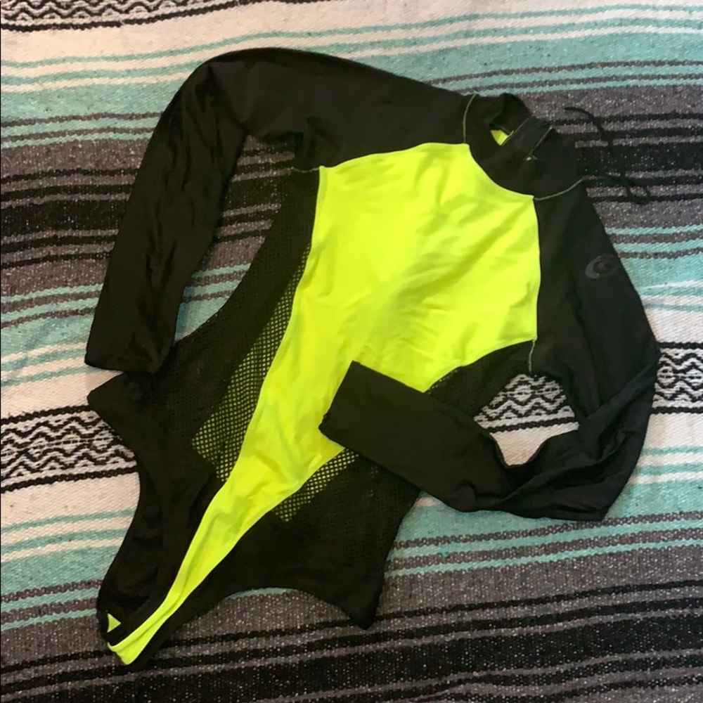 Rip Curl Neon Yellow and Black One Piece Swimsuit